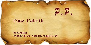 Pusz Patrik névjegykártya
